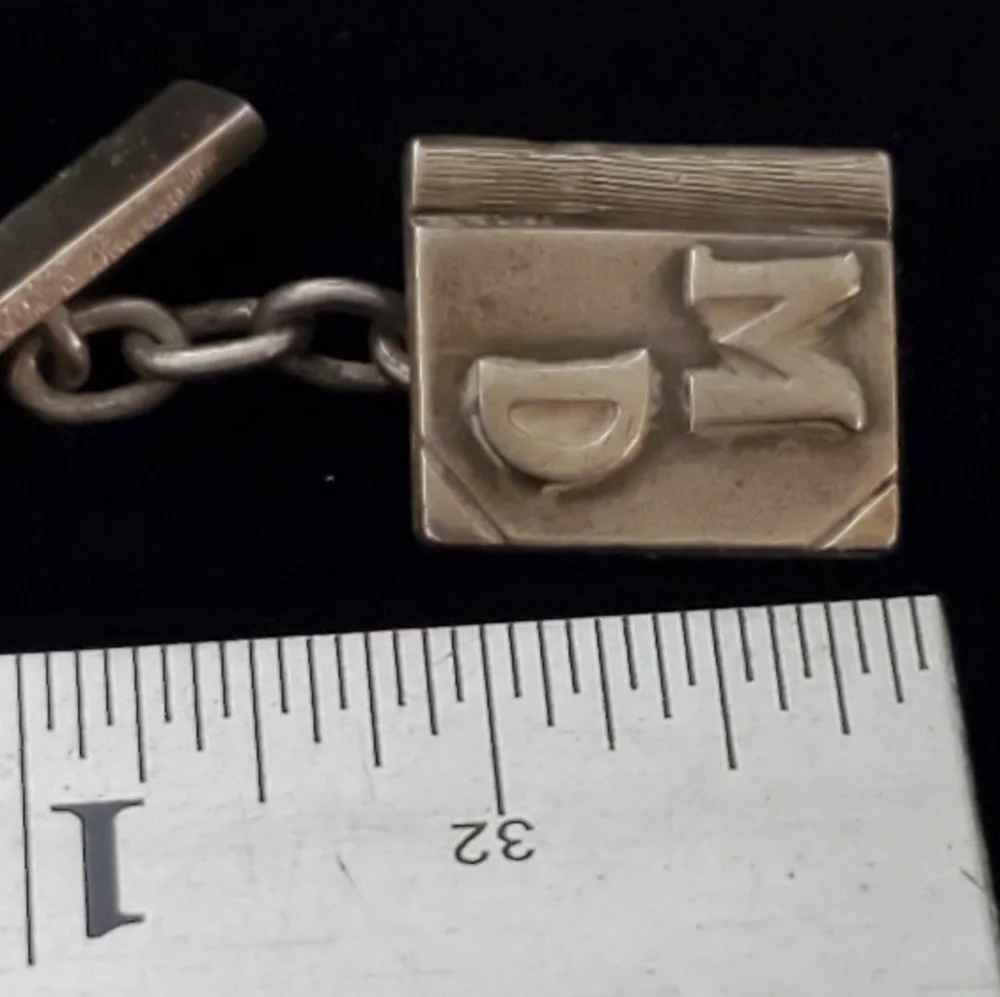 Vintage Silver Book Shaped Cufflinks MD Initials Doctor?